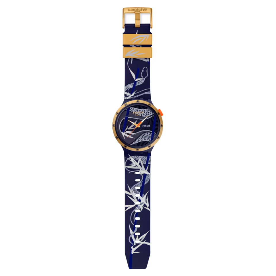 SB05Z700  BLUE AND GOLDEN LITHE DANCER SWATCH